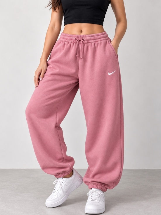 Nike Pants - Nike Cotton Blend Baggy Fleece Joggers Elastic Waist Pockets M